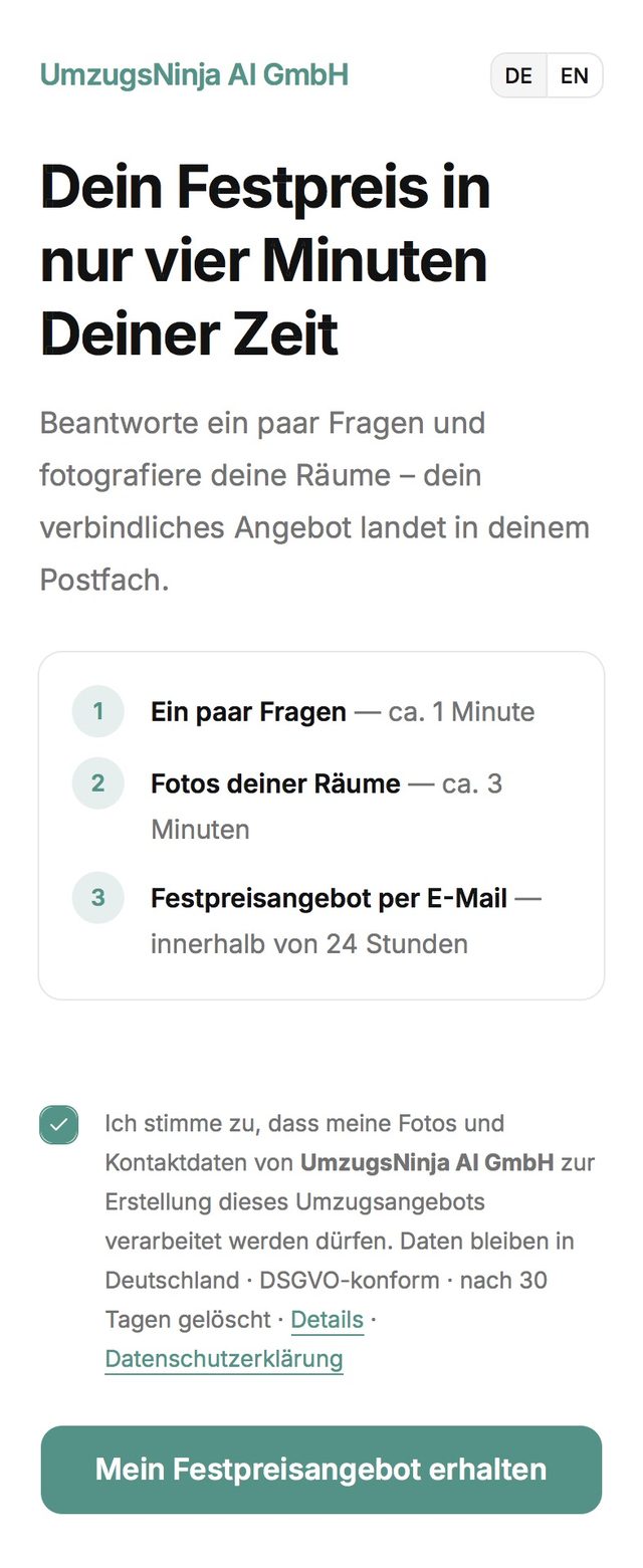 Start der Scan-Journey