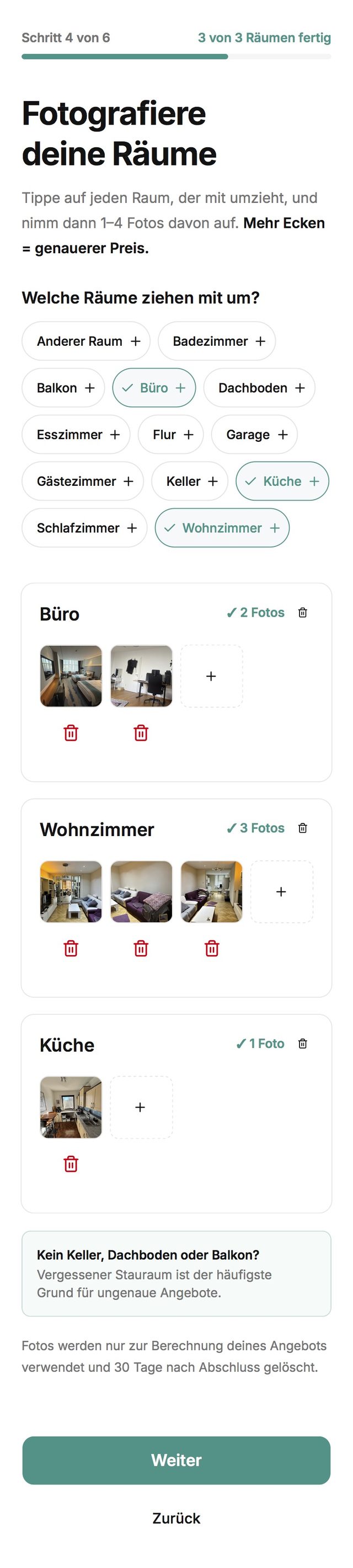 Schritt 4: Räume fotografieren